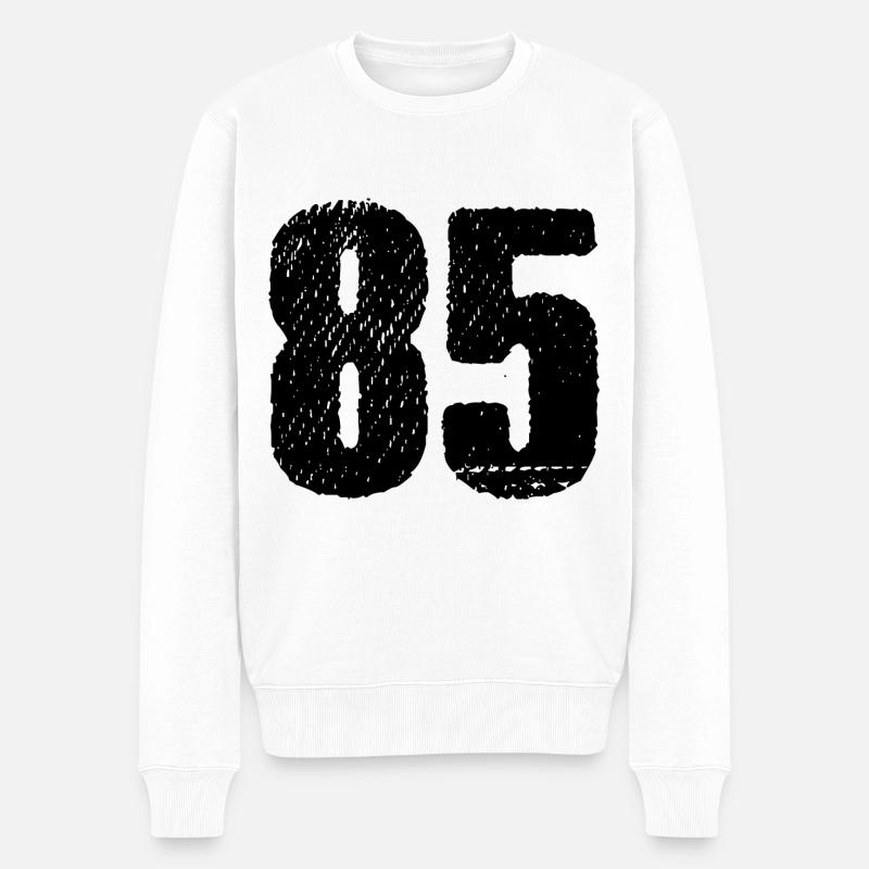 85 Zahl Trikot - Männer Premium Bio Pullover - Weiß