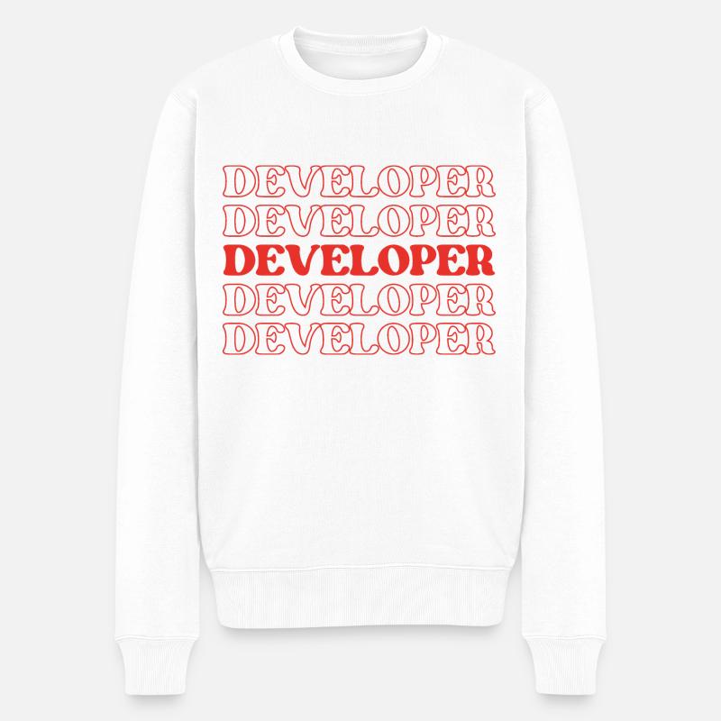 Entwickler, Programmierer, Programmierer, Programmierer, Software-Ingenieur - Männer Premium Bio Pullover - Weiß