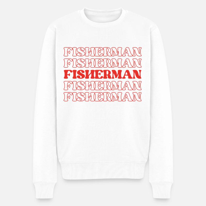 Fischer Fischer Fischer Fisch - Männer Premium Bio Pullover - Weiß