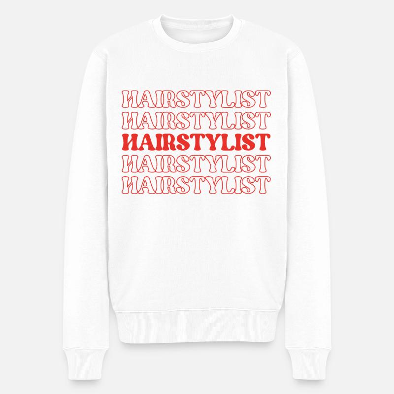Friseur Friseur Friseur Friseur Friseur Friseur - Männer Premium Bio Pullover - Weiß