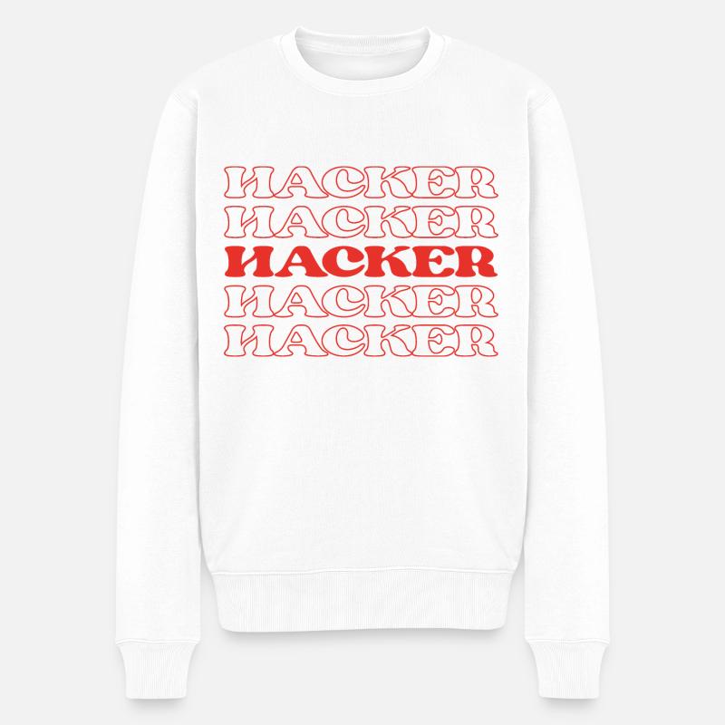 Hacker Cyberkriminelle Sicherheitsverletzer Cyber - Männer Premium Bio Pullover - Weiß