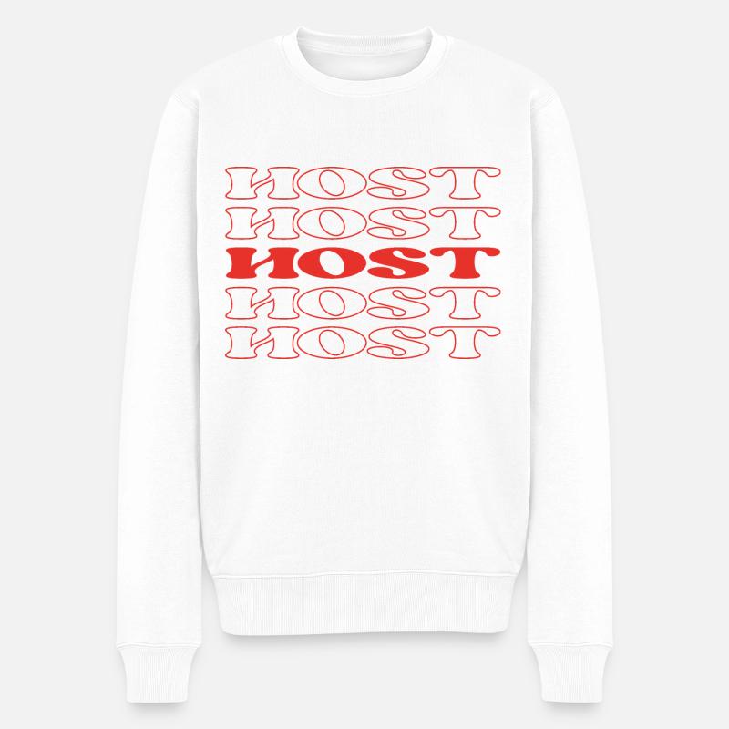 Moderator, Moderator, Moderator, Sprecher, Broadcaster - Männer Premium Bio Pullover - Weiß