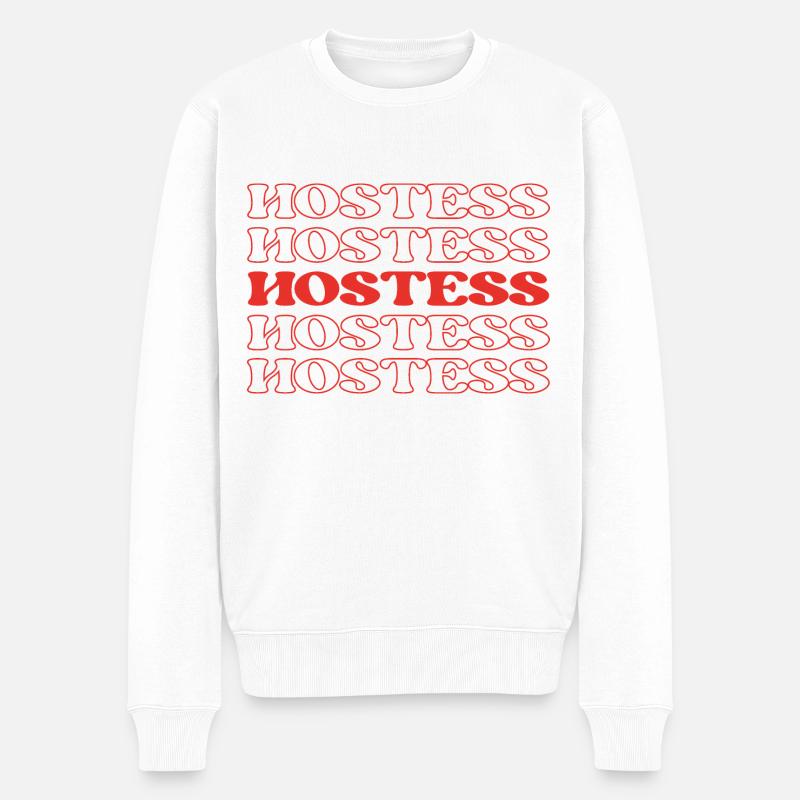 Hôtesse Présentatrice Présentatrice Présentatrice - Pull Premium bio Homme - blanc