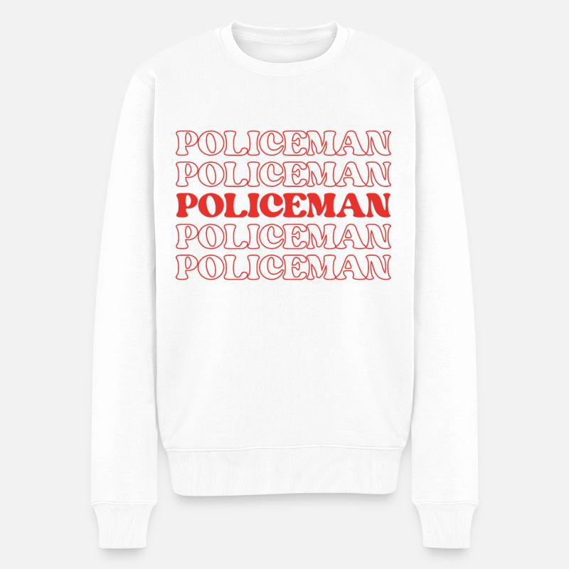 Polizist, Polizeibeamter, Polizeibeamter - Männer Premium Bio Pullover - Weiß