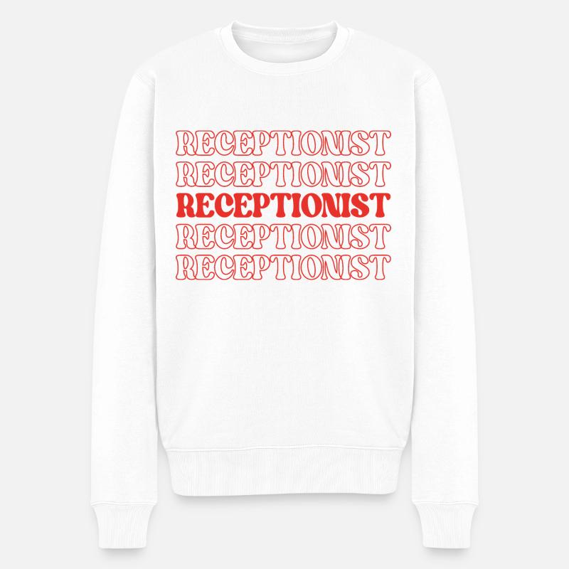 Rezeptionist/in Rezeption/ - Männer Premium Bio Pullover - Weiß