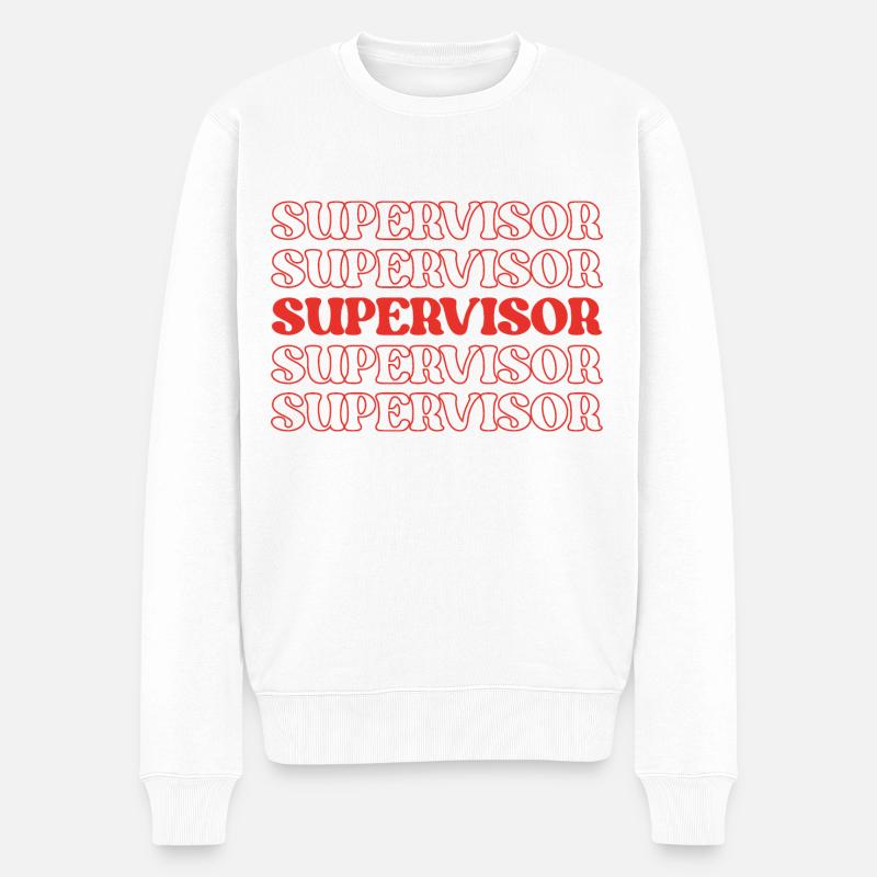 Vorgesetzter, Manager, Hauptleiter, Aufseher - Männer Premium Bio Pullover - Weiß