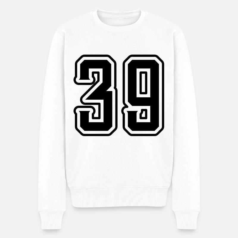 Symbole numérique 39 - Pull Premium bio Homme - blanc
