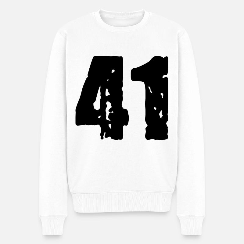 41 Zahl Trikot - Männer Premium Bio Pullover - Weiß