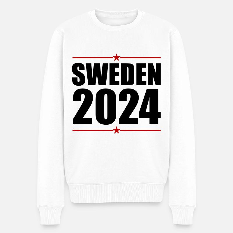 Schweden 2024 - Männer Premium Bio Pullover - Weiß