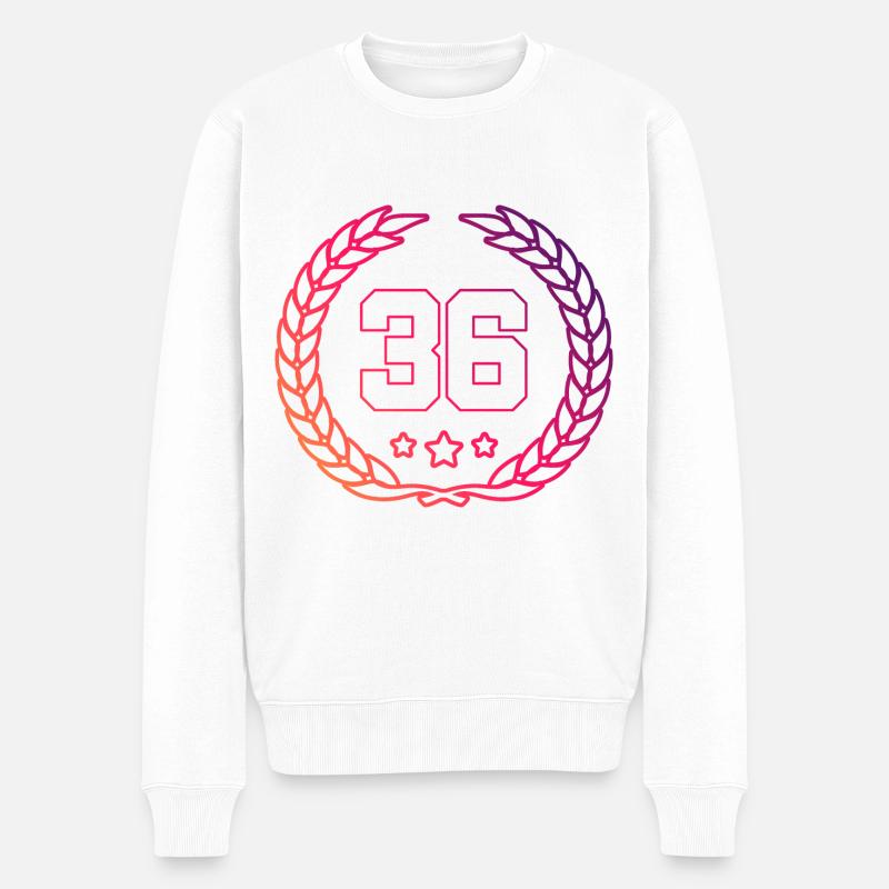 36 Couronne numérique - Pull Premium bio Homme - blanc