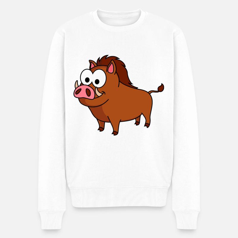 Sanglier Comic Animal - Pull Premium bio Homme - blanc