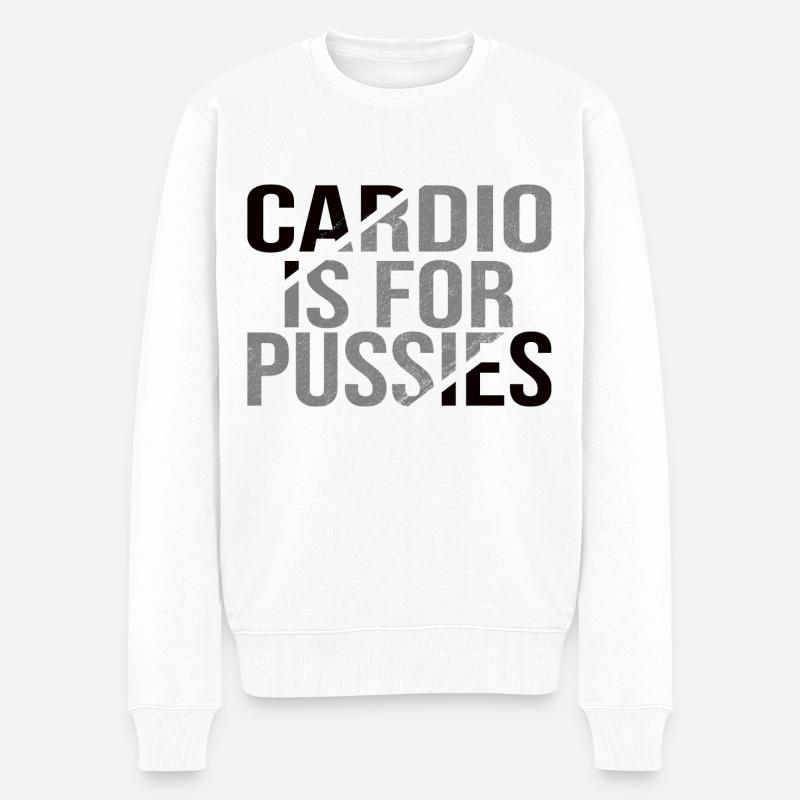 Cardio est pour les chattes - Pull Premium bio Homme - blanc