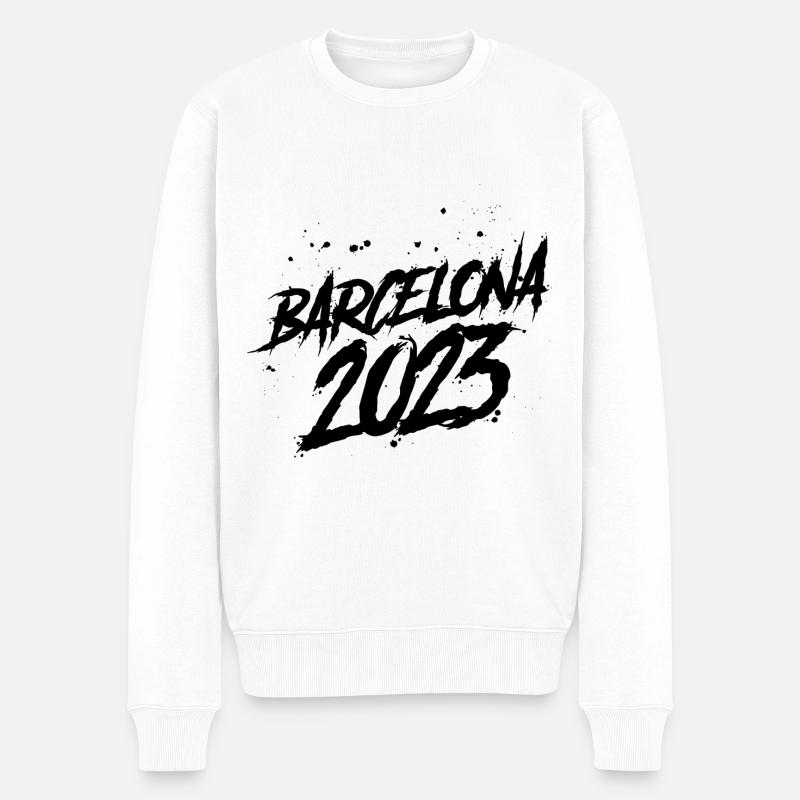 Barcelona 2023 - Männer Premium Bio Pullover - Weiß