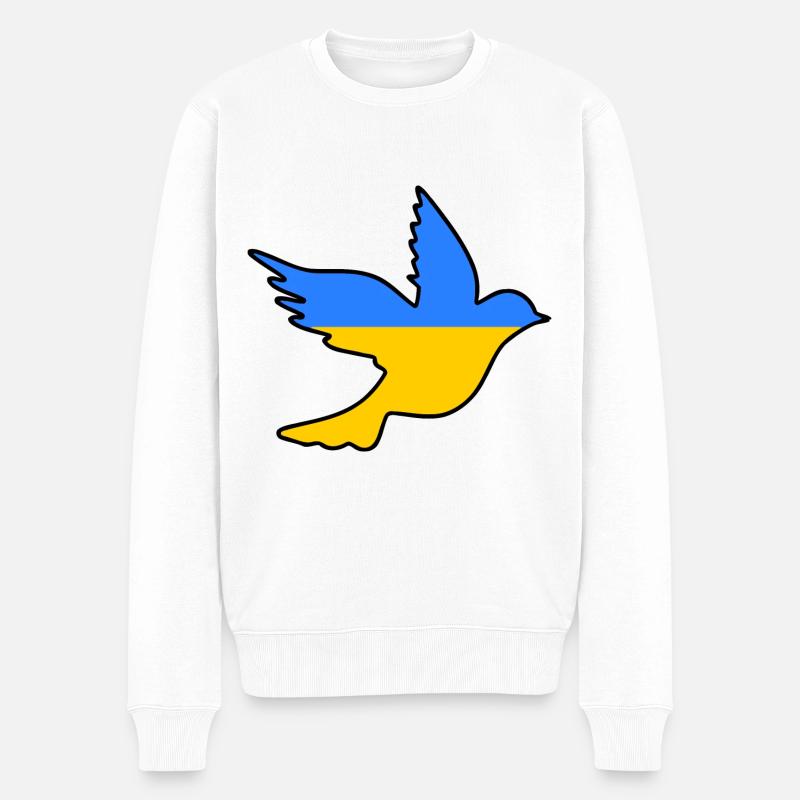 Ukraine - Männer Premium Bio Pullover - Weiß