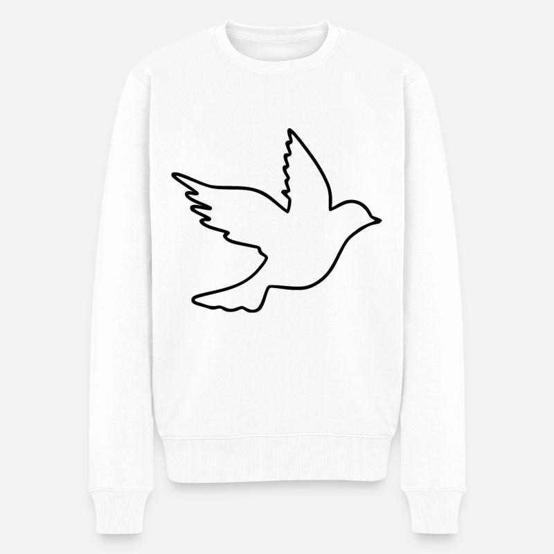 Friedenstaube - Männer Premium Bio Pullover - Weiß