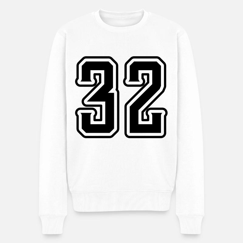 32 number symbol - Men's Premium Organic Jumper - white