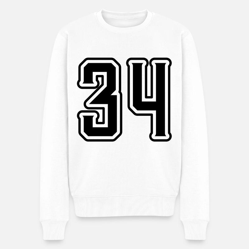 34 Zahl symbol - Männer Premium Bio Pullover - Weiß