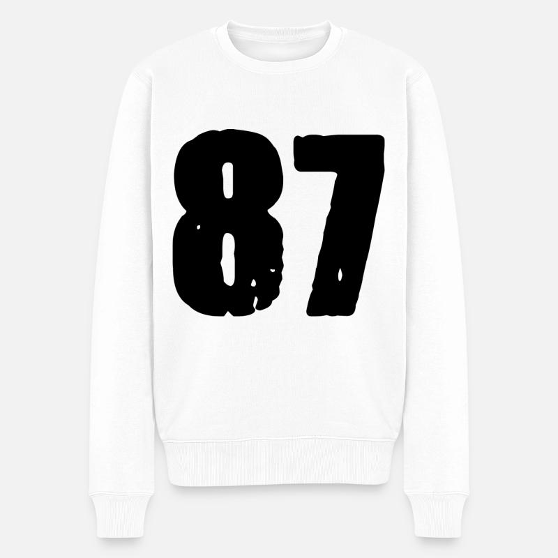 Maillot numéro 87 - Pull Premium bio Homme - blanc
