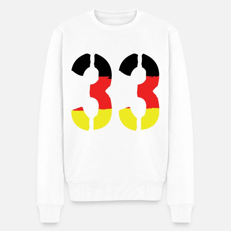 33 Symbole numérique Allemagne - Pull Premium bio Homme - blanc