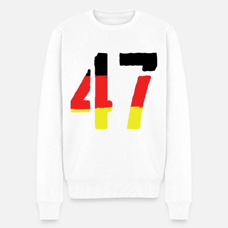 47 Symbole numérique Allemagne - Pull Premium bio Homme - blanc