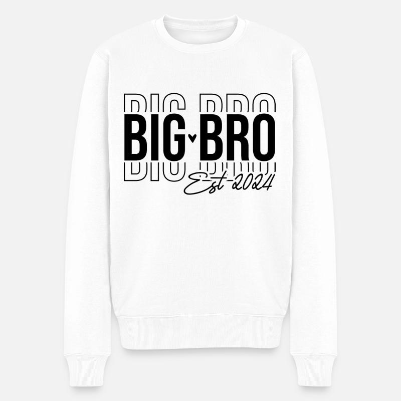 Big Bro Est 2024 Big Brother Geschenk - Männer Premium Bio Pullover - Weiß