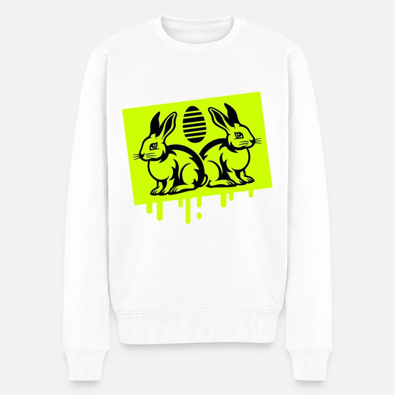 Osterhase Symbol Ostern - Männer Premium Bio Pullover - Weiß