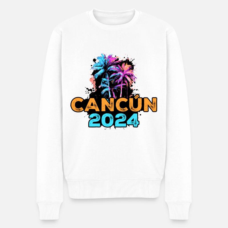 Cancun 2024 Reise - Männer Premium Bio Pullover - Weiß