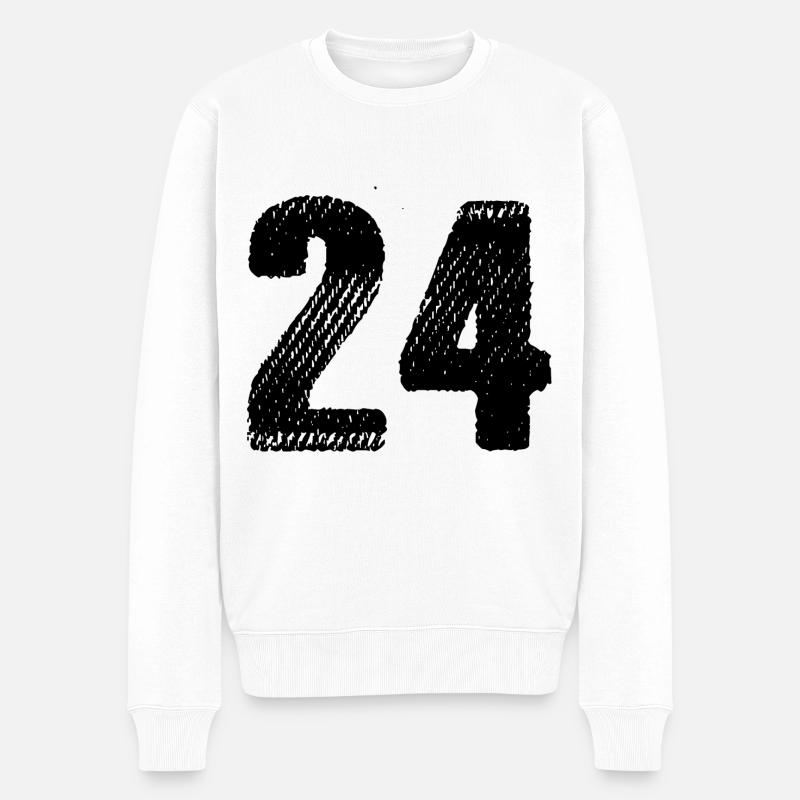 24 Zahl Trikot - Männer Premium Bio Pullover - Weiß