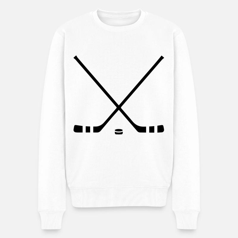 Bâtons de hockey sur glace - Pull Premium bio Homme - blanc