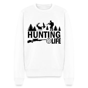 Hunting Life - Männer Premium Bio Pullover - Weiß - Vorne - Thijin (182cm)