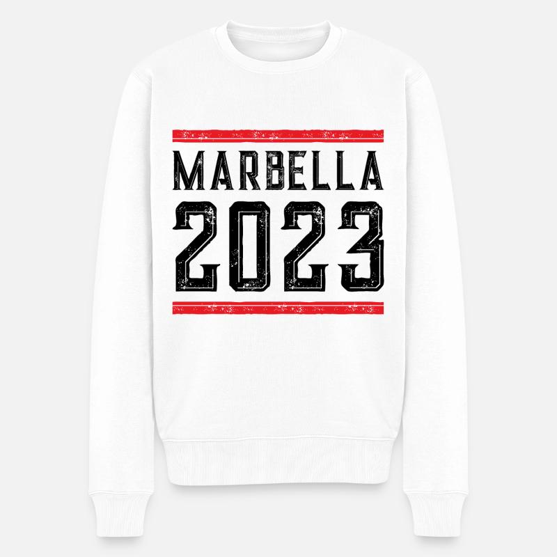 Marbella 2023 - Männer Premium Bio Pullover - Weiß