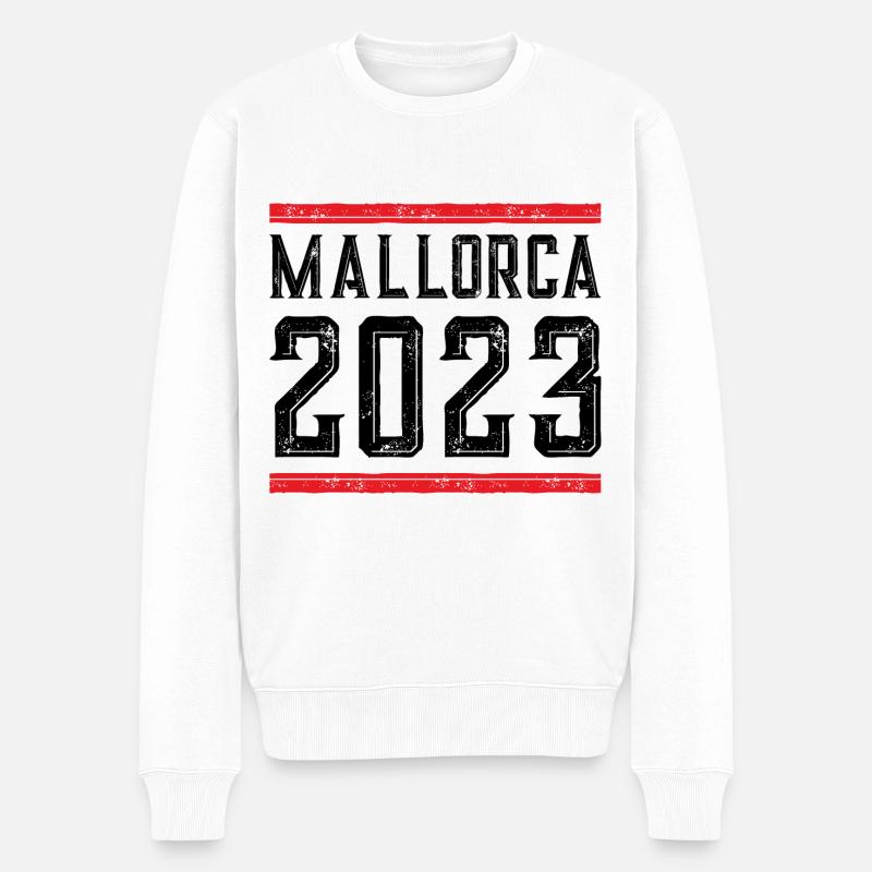 Mallorca 2023 - Männer Premium Bio Pullover - Weiß