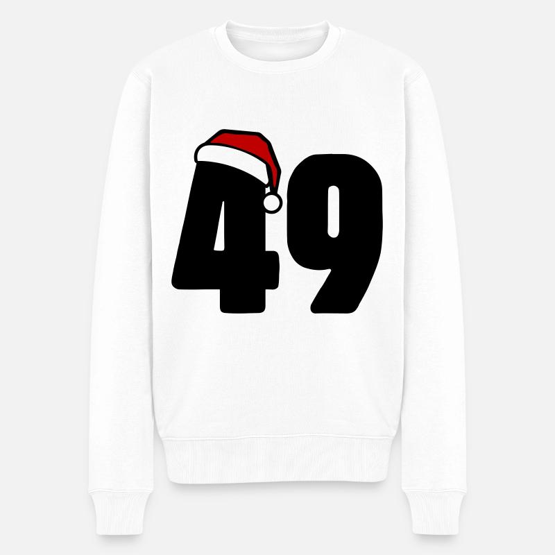 49 Zahl Weihnachten - Männer Premium Bio Pullover - Weiß