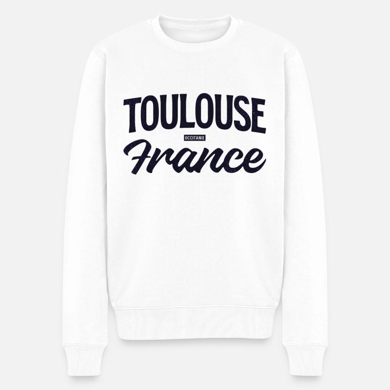 Toulouse France - Männer Premium Bio Pullover - Weiß
