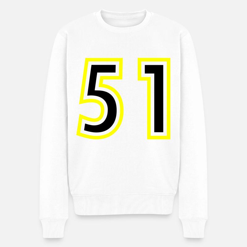 51 Zahl College - Männer Premium Bio Pullover - Weiß