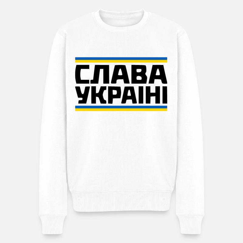 Slava ukraini - Pull Premium bio Homme - blanc