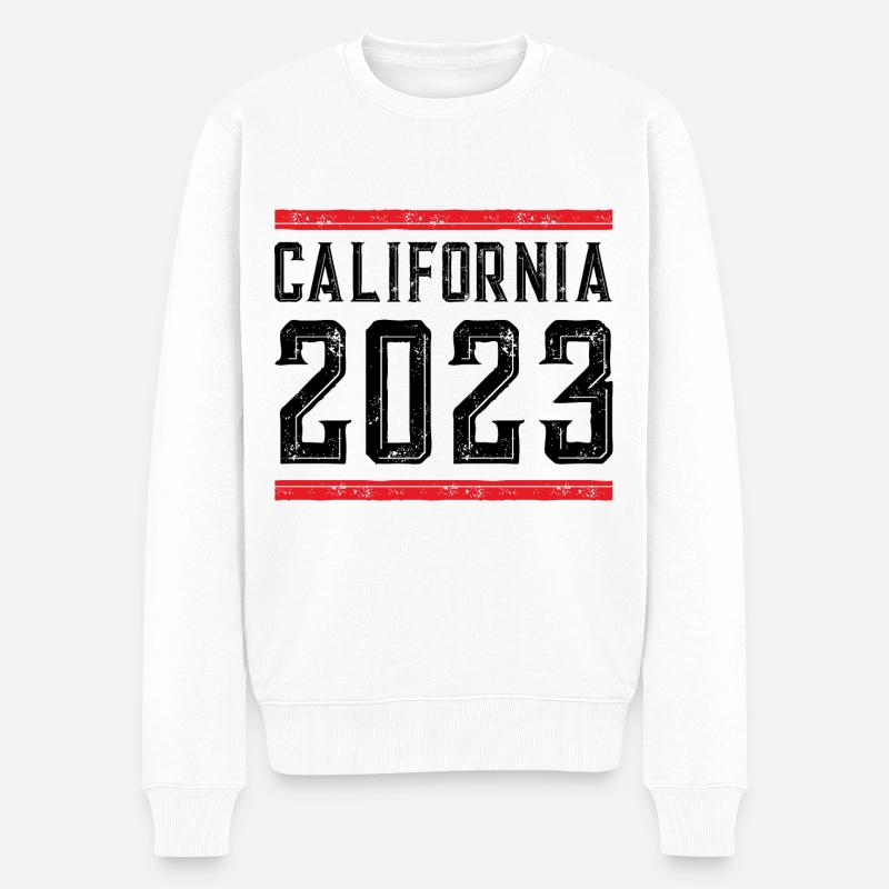 California 2023 - Männer Premium Bio Pullover - Weiß