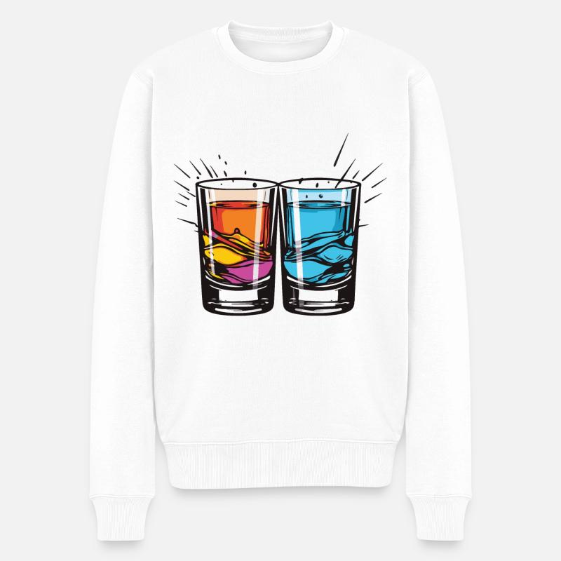 Verre à tequila - Pull Premium bio Homme - blanc