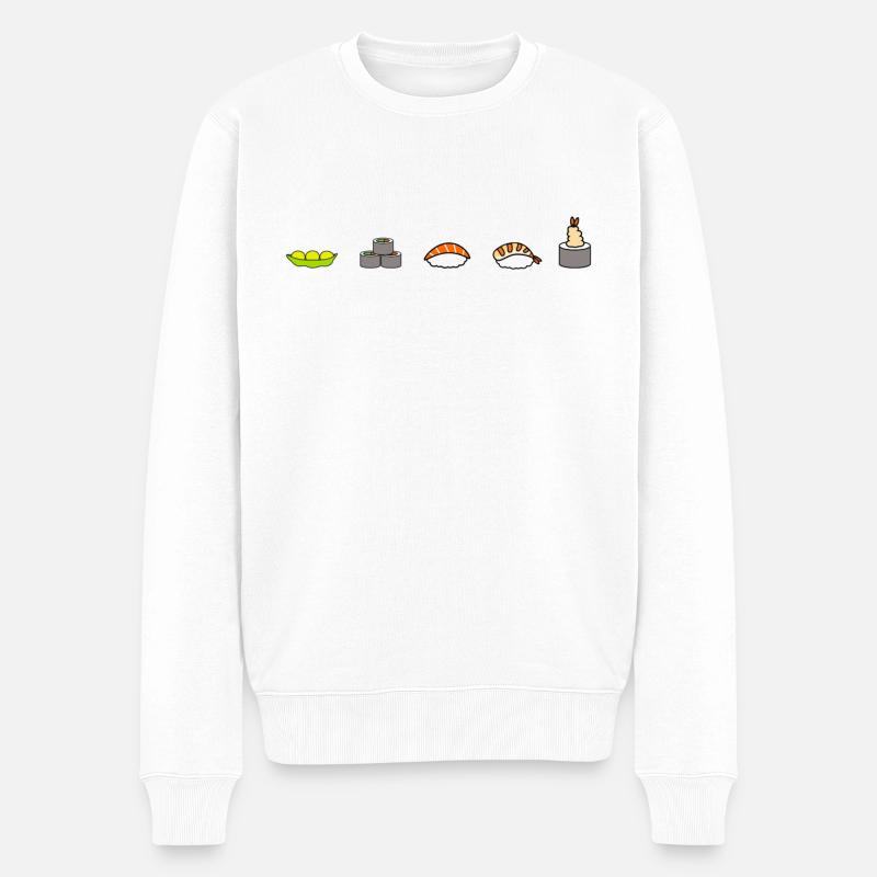 Sushi-Set - Männer Premium Bio Pullover - Weiß