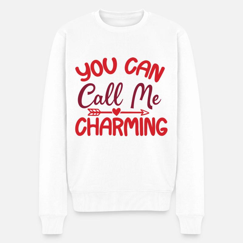 You Can Call Me Charming - Männer Premium Bio Pullover - Weiß