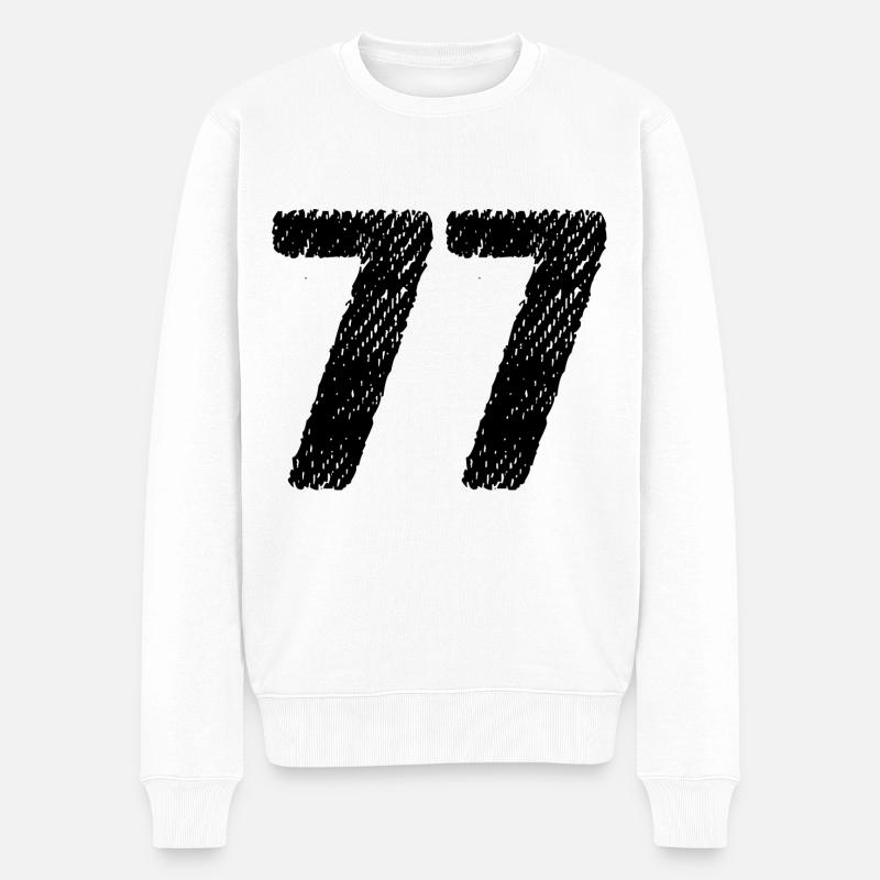 Maillot numéro 77 - Pull Premium bio Homme - blanc