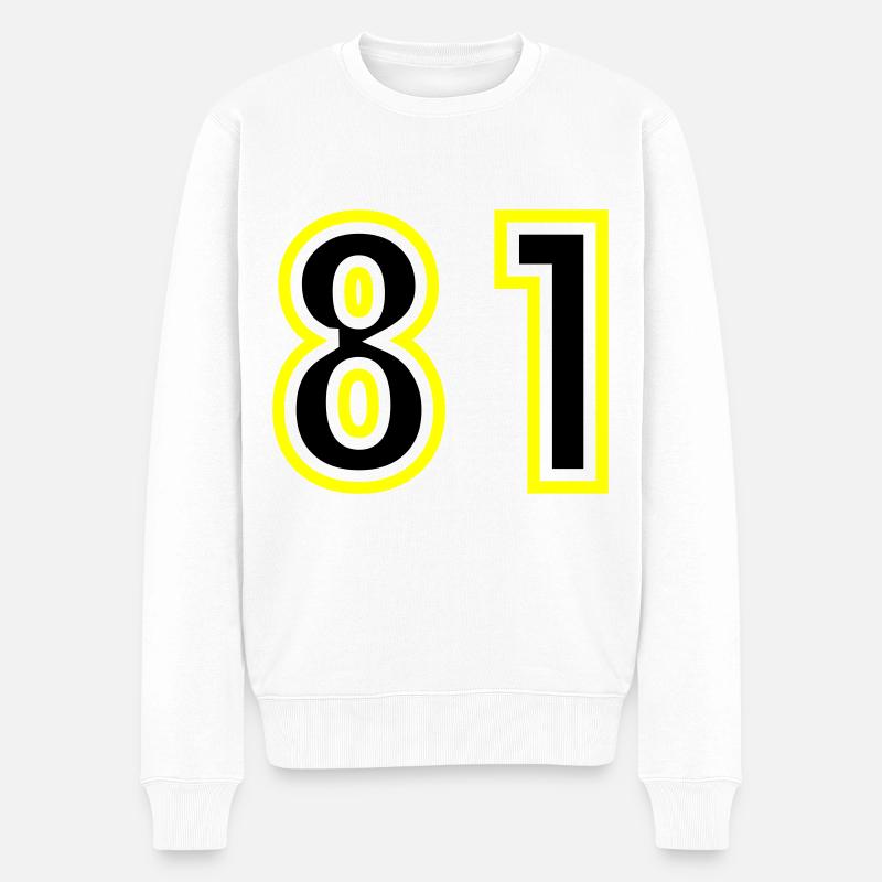 81 Zahl College - Männer Premium Bio Pullover - Weiß