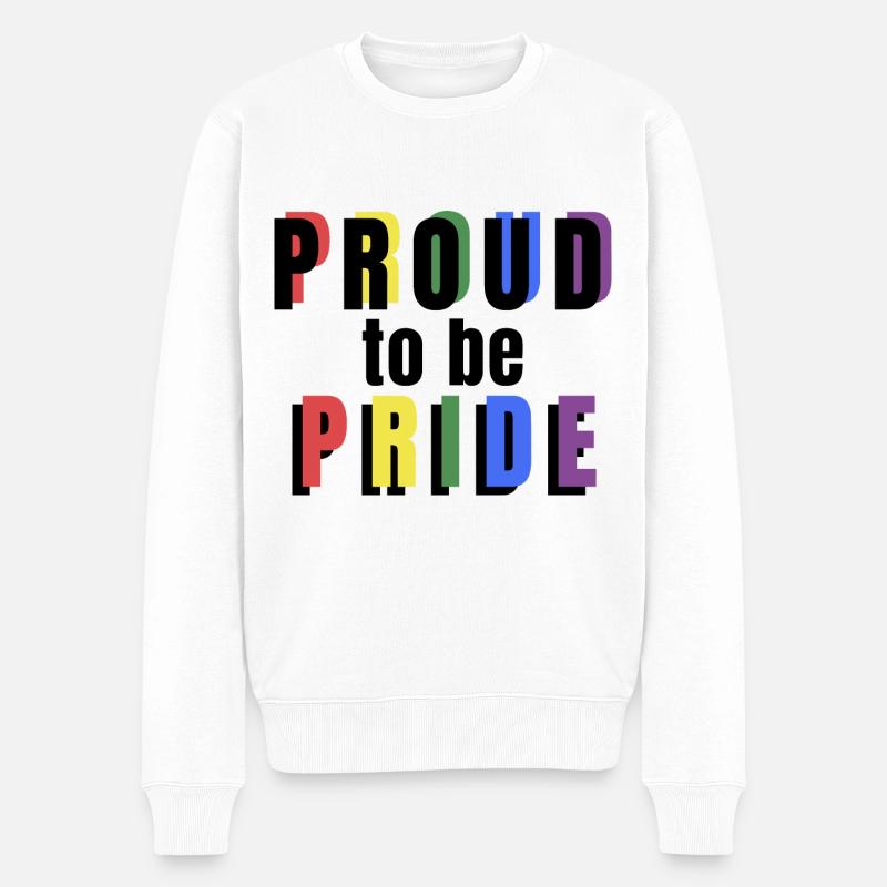PRIDE PROUD to be Pride black - Männer Premium Bio Pullover - Weiß