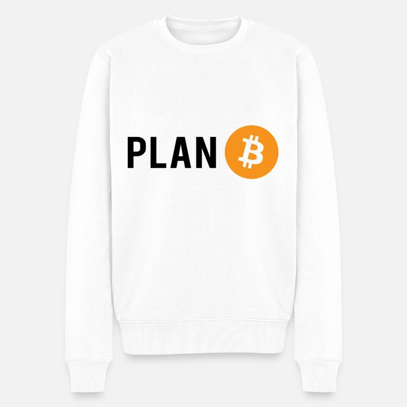 Plan B - Plan Bitcoin - Pull Premium bio Homme - blanc