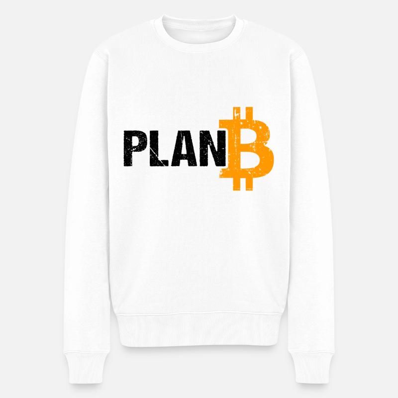 Plan B Bitcoin Krypowährung - Männer Premium Bio Pullover - Weiß