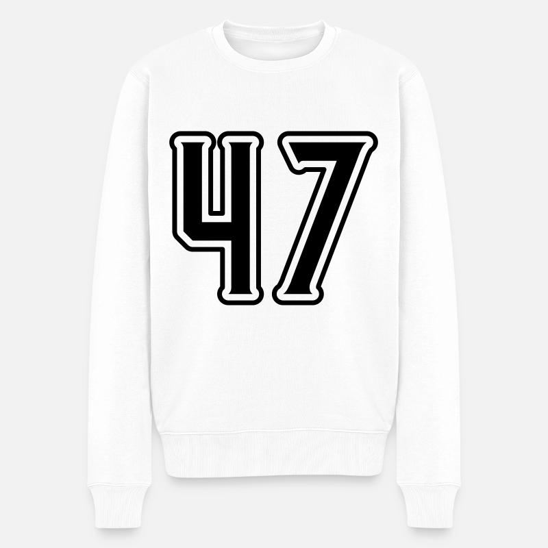 47 Zahl symbol - Männer Premium Bio Pullover - Weiß