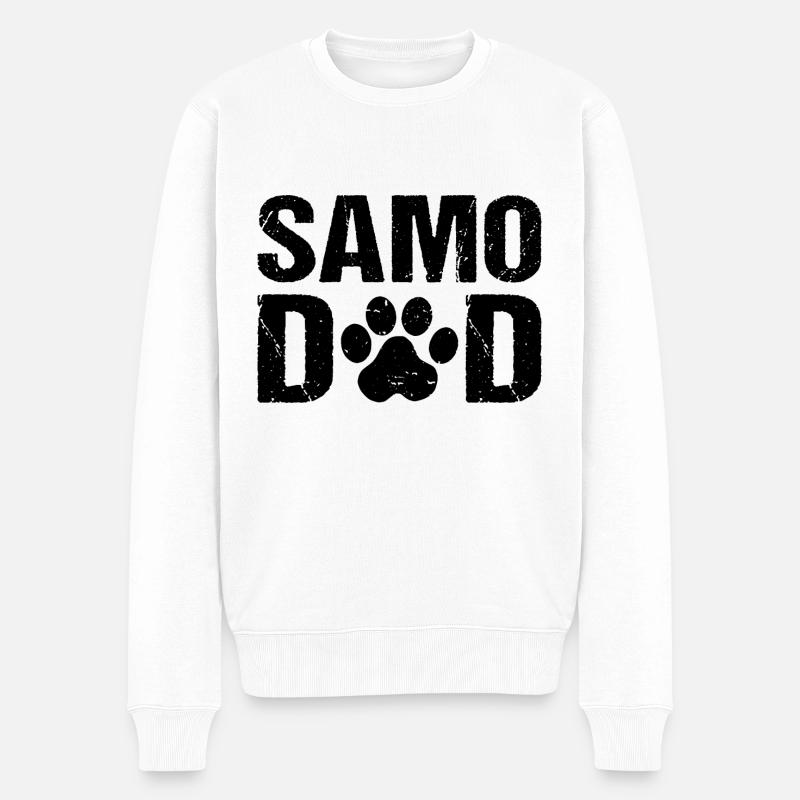 Samo Papa Samoyèdes Chiens - Pull Premium bio Homme - blanc