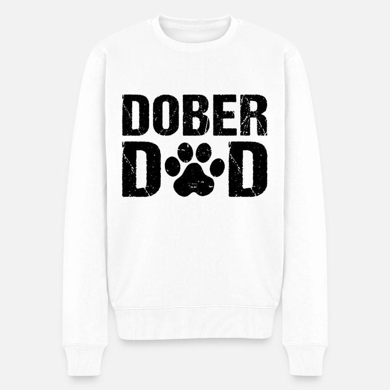 Dober Dad Chiens Doberman - Pull Premium bio Homme - blanc