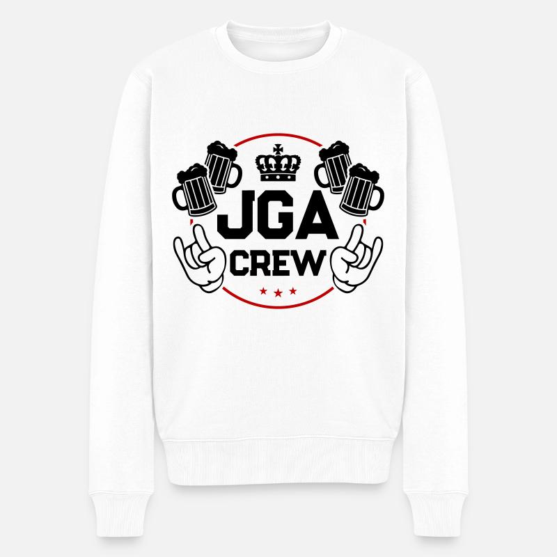 Jga Crew Junggesellenabschied Spruch - Männer Premium Bio Pullover - Weiß