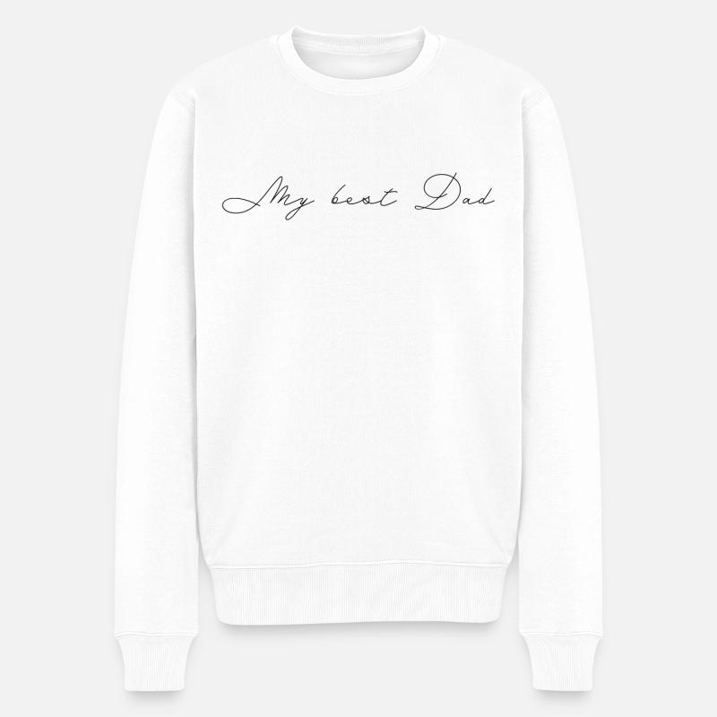 My best dad - Männer Premium Bio Pullover - Weiß